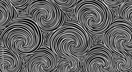 Hypnotic Swirl Pattern – Black and White Psychedelic Texture
