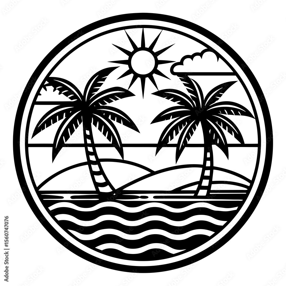 Obraz premium palm tree silhouette