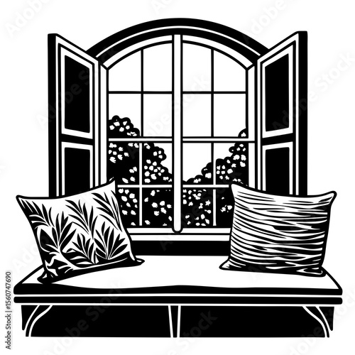 black and white living room