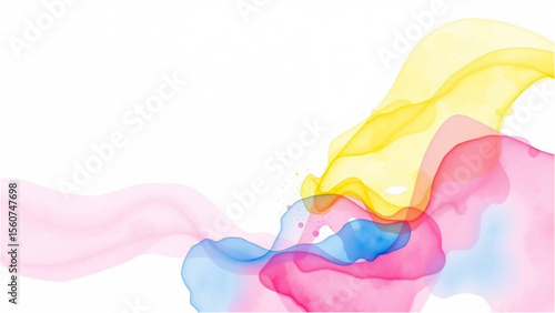 colorful paint splashes collide