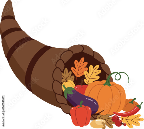 Autumn Cornucopia Horn - Thanksgiving Harvest & Abundance