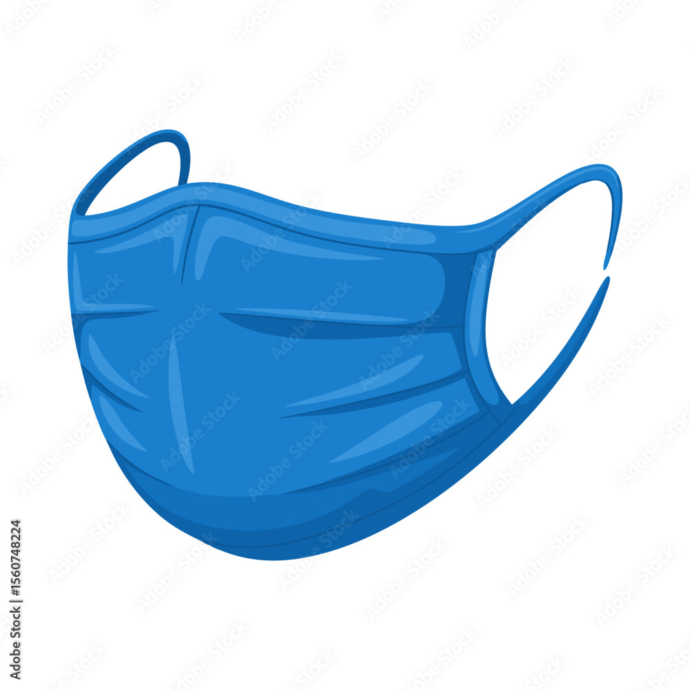 Realistic Blue Face Mask Vector Illustration - Health Protection Personal Safety Graphic Realistic Blue Face Mask Vector Illustration - Health Protection Personal Safety Graphic