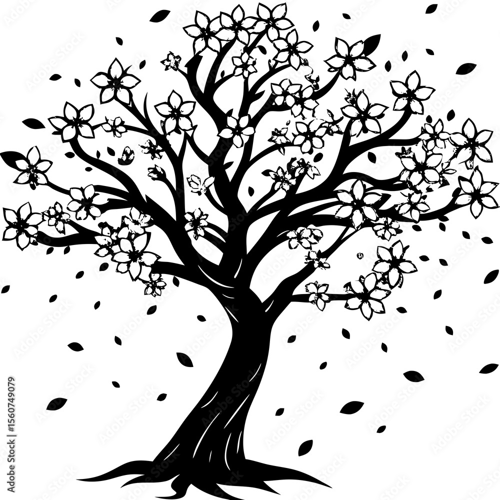 Obraz premium vector tree silhouette