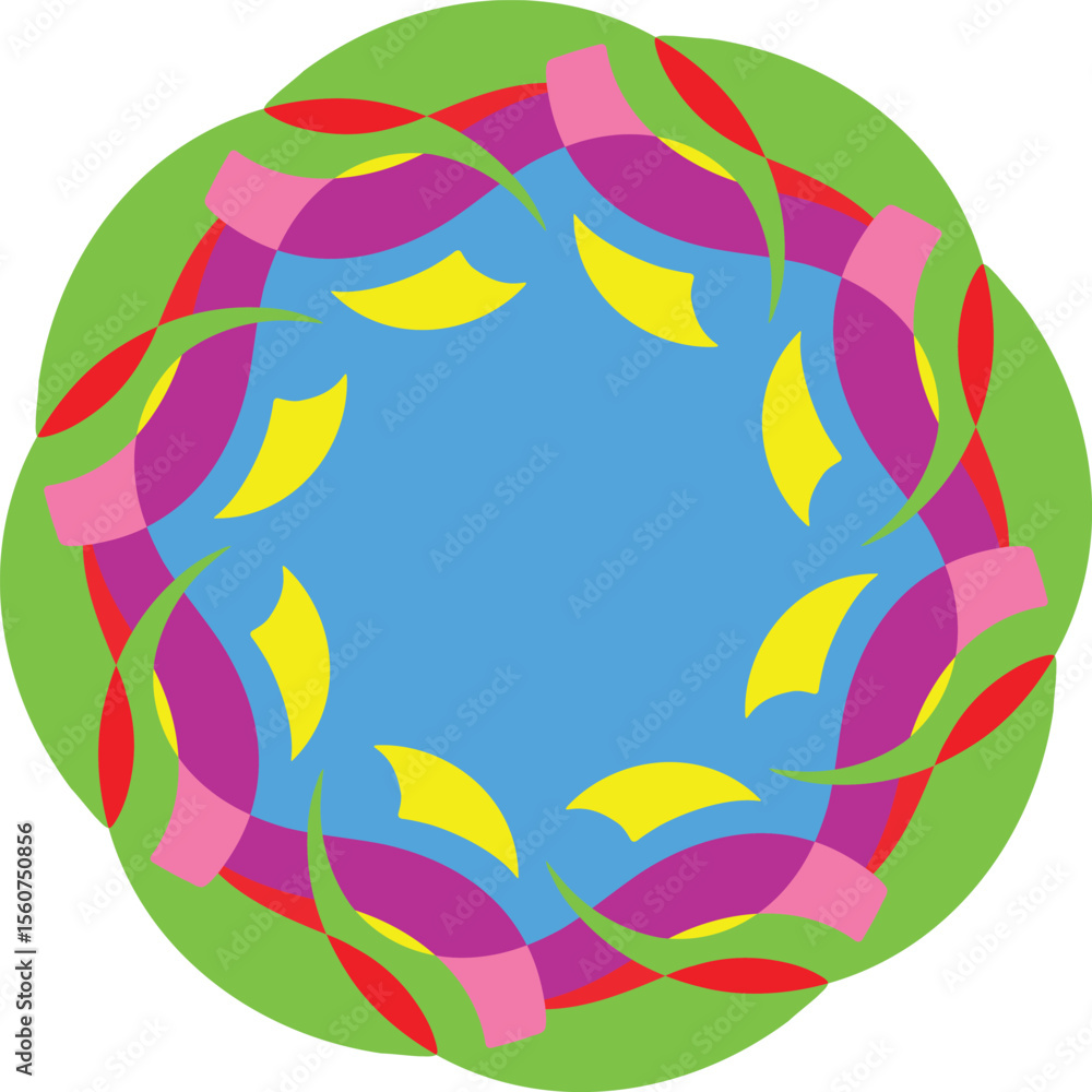 Obraz premium Vibrant Radial Swirl Design with Circular Layers