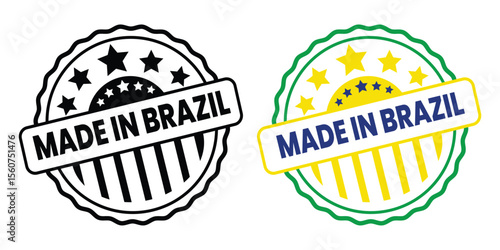 made in Brazil stamp, Brazil origin label, made in Brazil badge, Brazilian made stamp, Brazil product label
