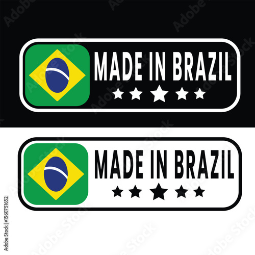 made in Brazil stamp, Brazil origin label, made in Brazil badge, Brazilian made stamp, Brazil product label