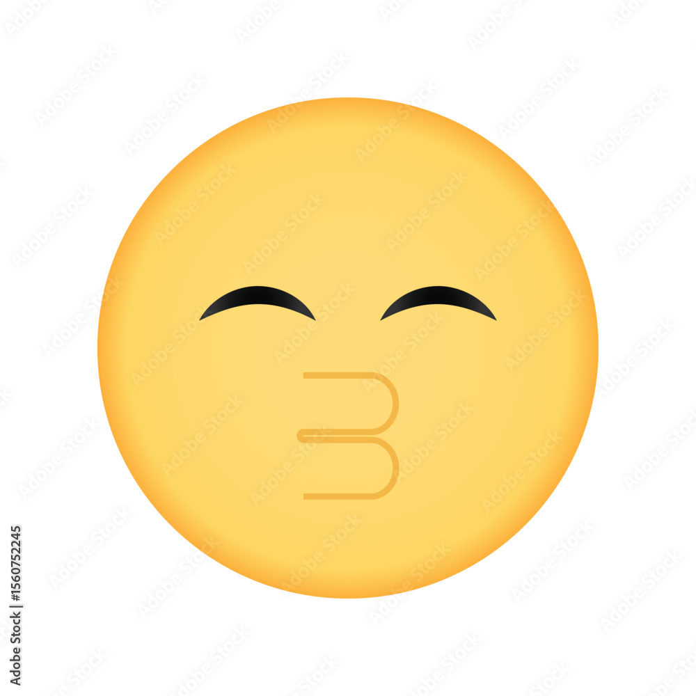 Fototapeta premium Kissing face emoji with puckered lips