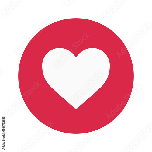 White heart vector icon inside red circle