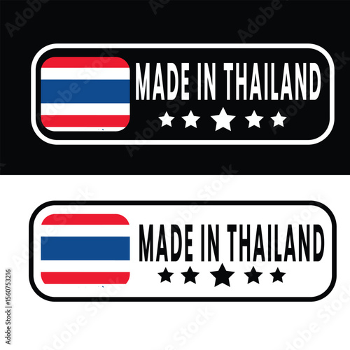 made in Thailand stamp, made in Thailand label, Thailand product badge, Thailand origin stamp