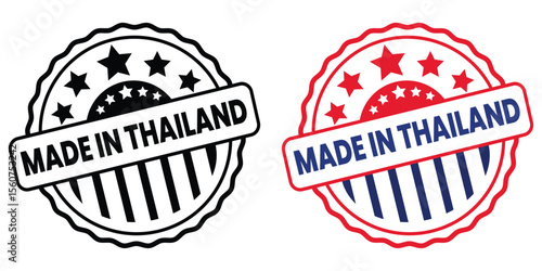 made in Thailand stamp, made in Thailand label, Thailand product badge, Thailand origin stamp