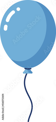 Single Blue Party Balloon - Celebration & Joy Symbol