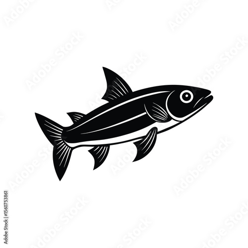 Mullet fish silhouette vector illustration