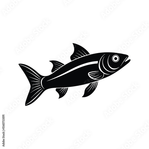 Mullet fish silhouette vector illustration