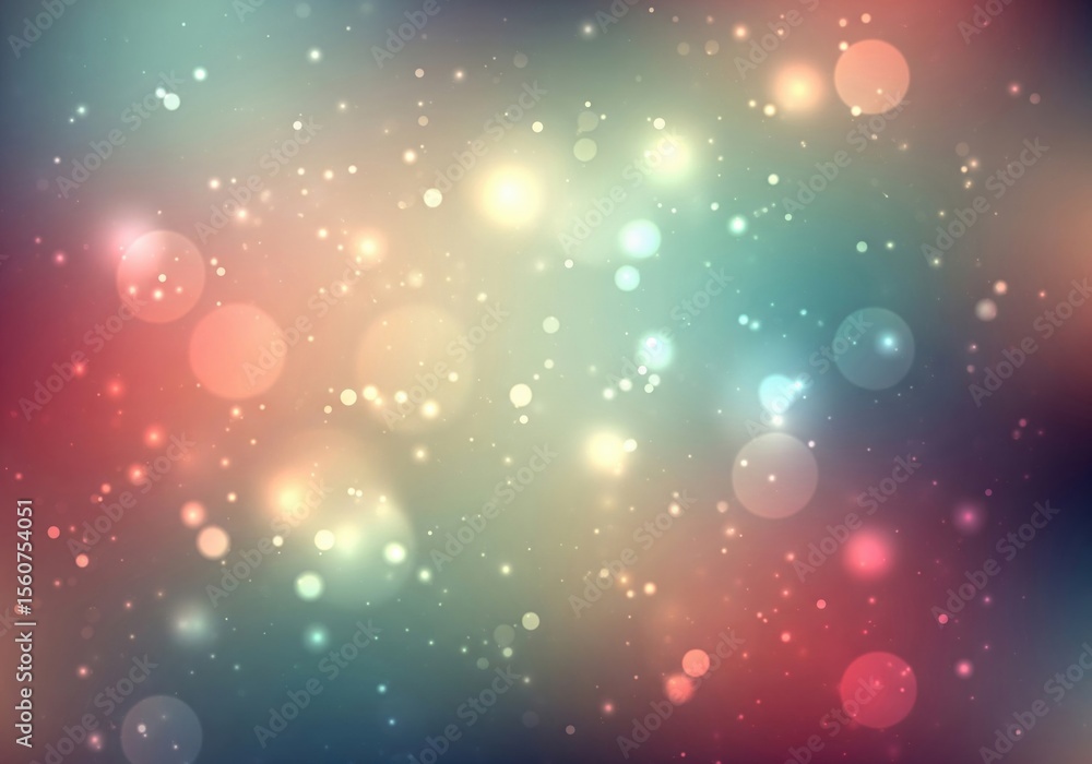 Obraz premium Vibrant Bokeh Light Abstract Design. A mesmerizing ethereal scene featuring diffused multicolored luminosity and delicate speckles. It symbolizes festive moments and serene enchantment.
