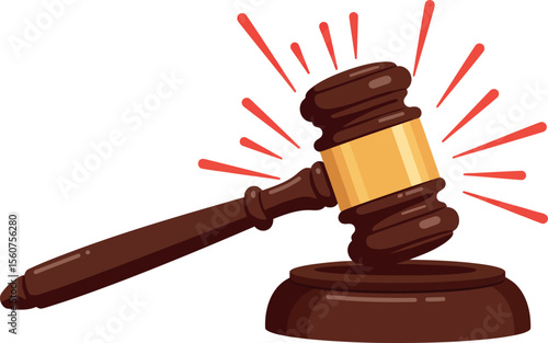 Judge's Gavel: Justice, Law, Auction & Decision Icon
