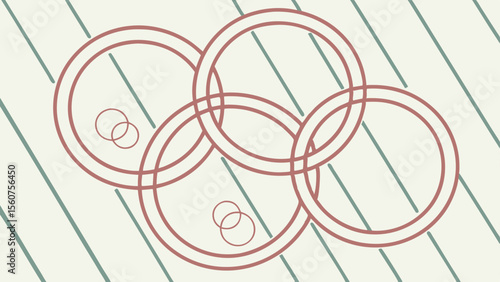 Abstract overlapping circles design vector illustration graphic element modern art decorative background image