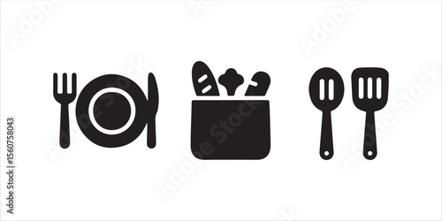 restaurant menu design icon set