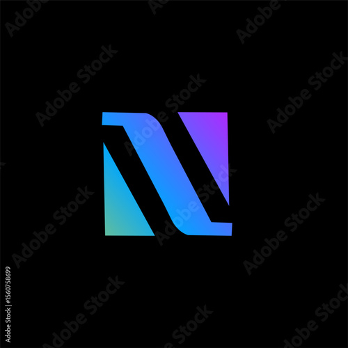 Minimal elegant monogram art logo. Outstanding professional trendy awesome artistic N initial based Alphabet icon logo. Premium Business logo White color on black background