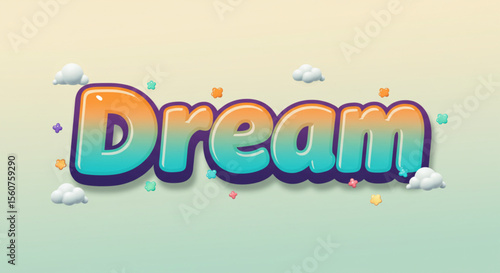 Vibrant Dream Text Effect Colorful 3D Typography Design