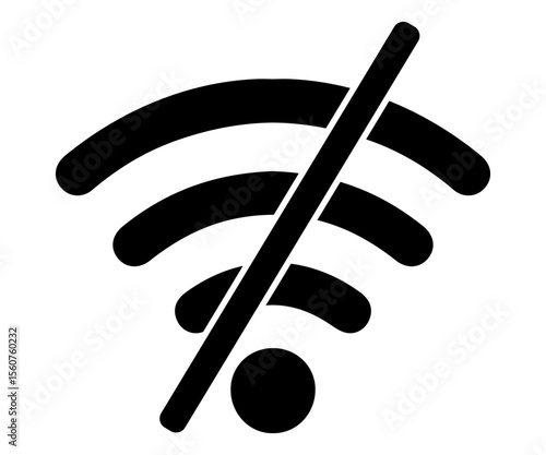 wifi disconnected icon, no wireless signal, offline internet symbol