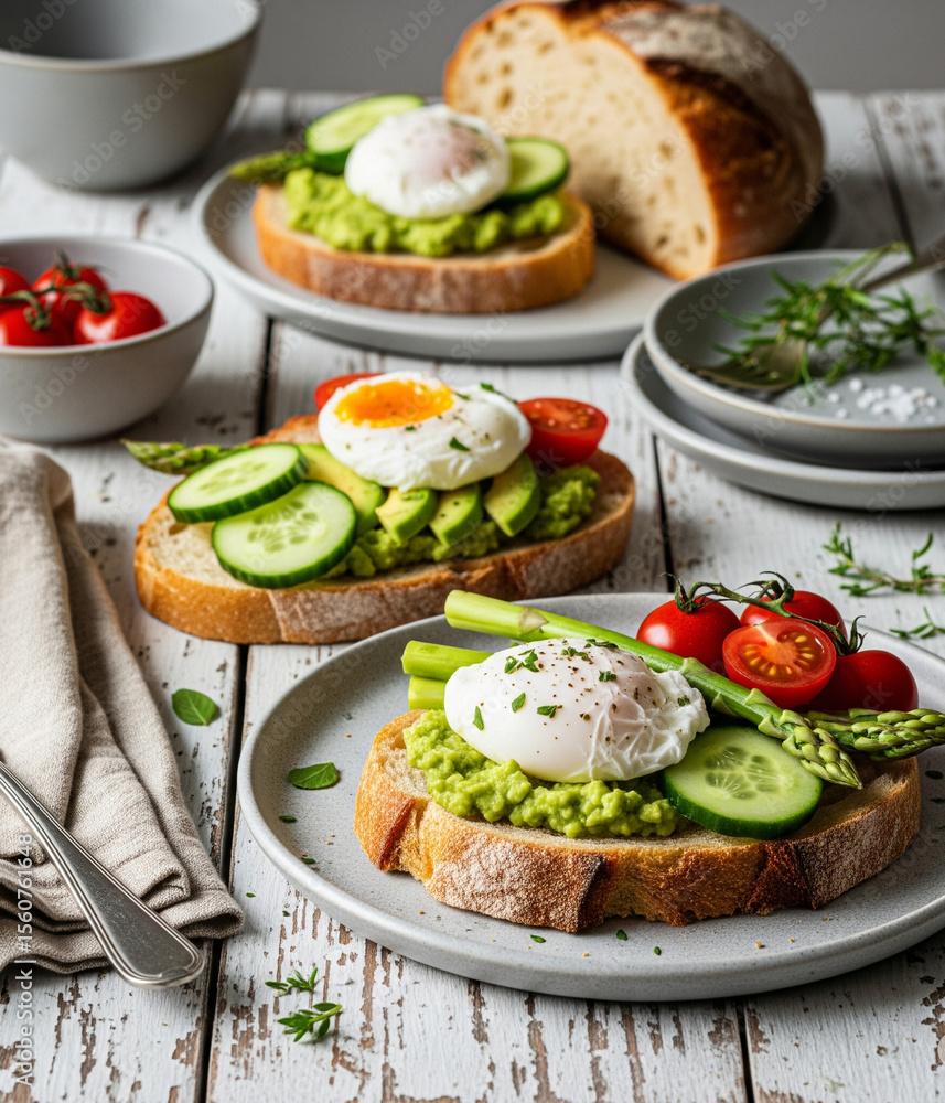 Delicious and healthy gourmet sandwiches with cheese and fresh vegetables on a plate, a perfect appetizer or lunch meal Delicious and healthy gourmet sandwiches with cheese and fresh vegetables on a plate, a perfect appetizer or lunch meal