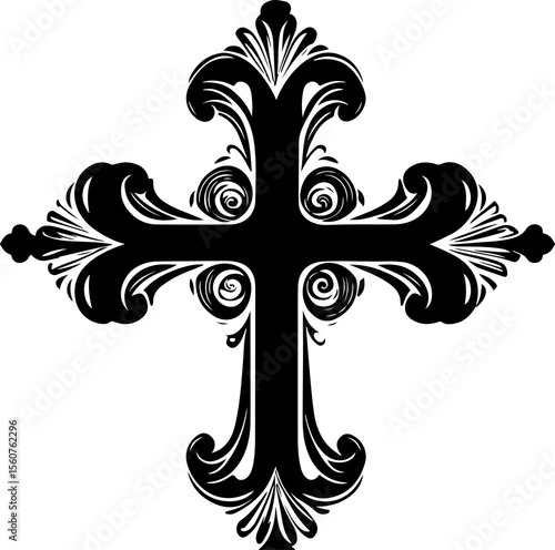 ornate christian cross floral decoration