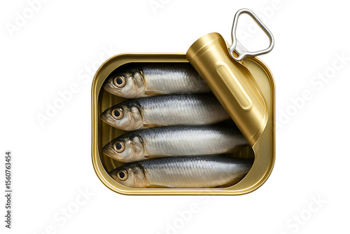 Sardines in Can - Food Photography - Commercial Use Isolated transparent background 
