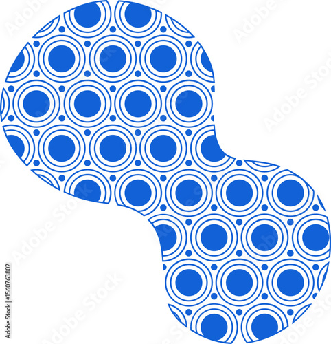 Composition featuring a variety of dots and circular shapes in geometric alignment forming a cohesive design.
