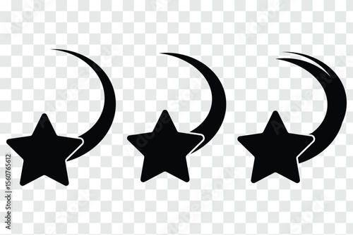 Photography shooting star vector illustration, symbolized by a falling star icon