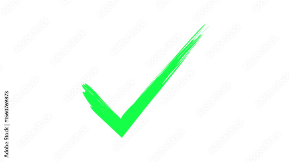 Green Check mark animation Motion Graphics stock video. Check mark verified selection, Check mark brush paint style animation on white background. Green Check mark animation Motion Graphics stock video. Check mark verified selection, Check mark brush paint style animation on white background.
