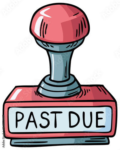 Past Due text rubber stamp illustration 