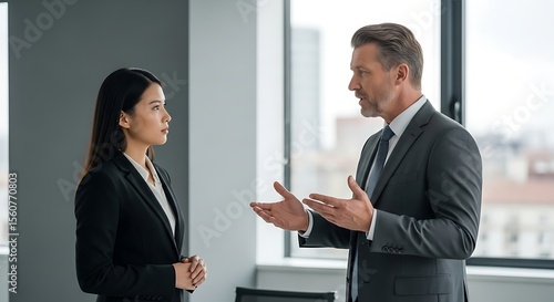 Wallpaper Mural Serious Business Discussion Two Professionals in a Corporate Setting Torontodigital.ca