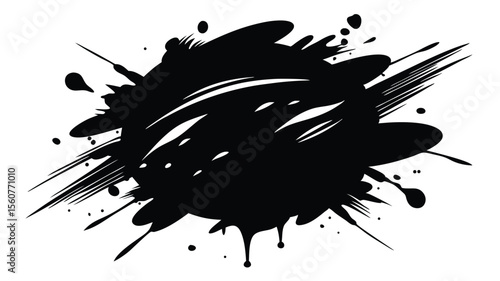 Dynamic black ink blot vector illustration suitable for various design projects