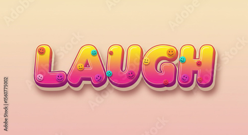 Joyful Colorful Laugh Typography Design