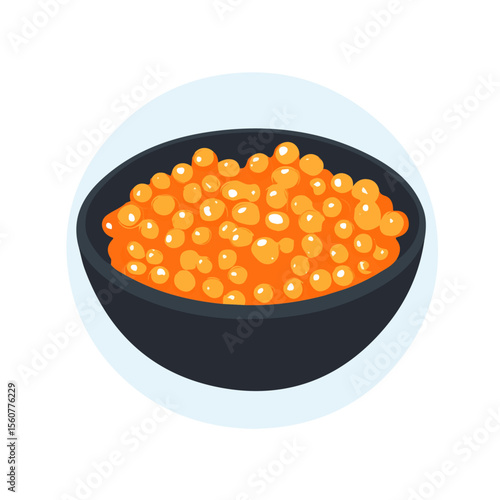 Minimal flat vector of a Caviar, 2D icon-style illustration on white background
