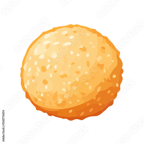 Minimal flat vector of a Arancini, 2D icon-style illustration on white background