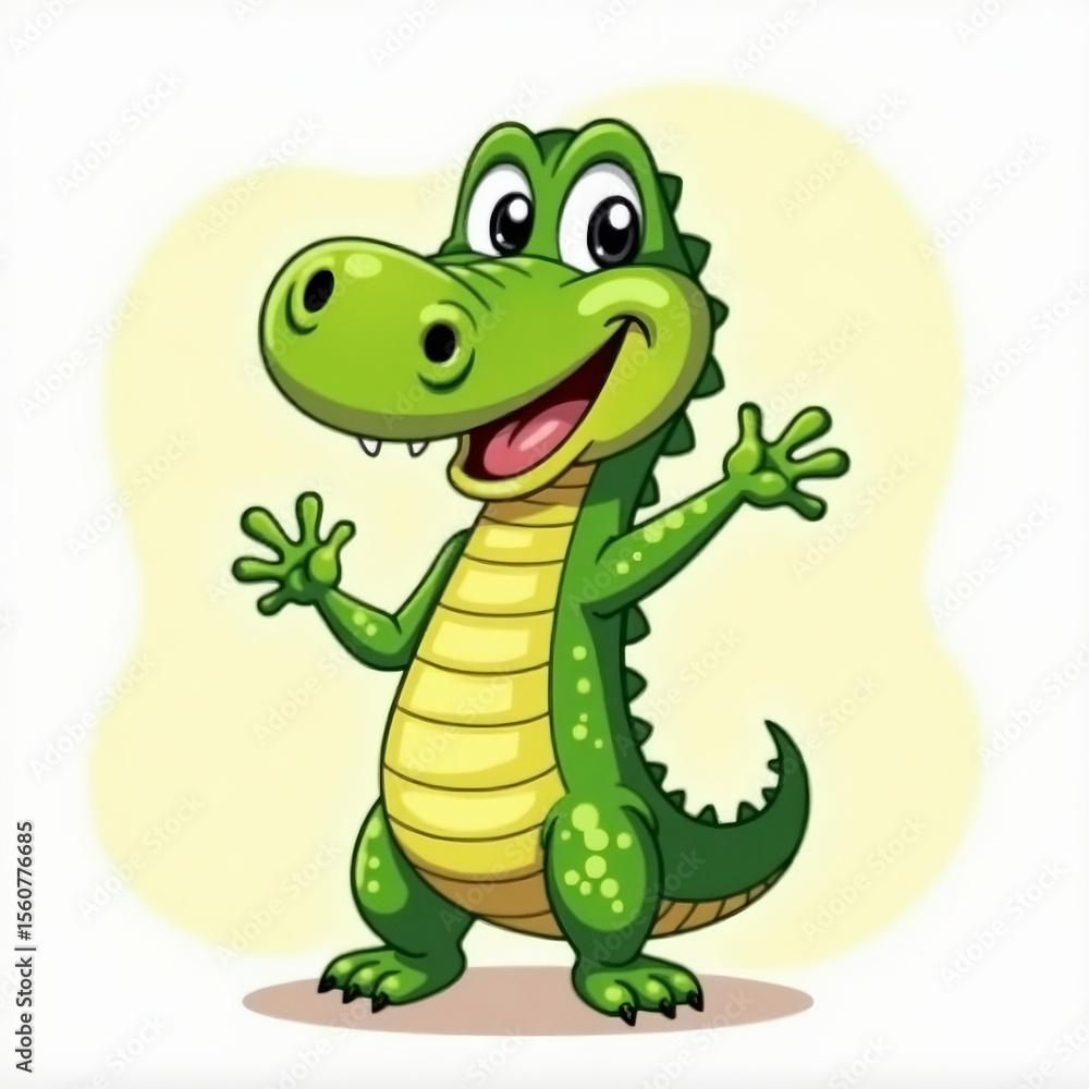 Fototapeta premium A friendly cartoon crocodile