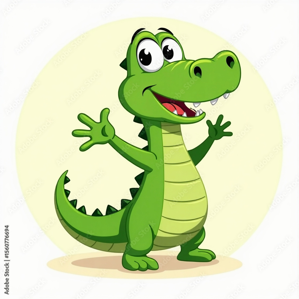 Fototapeta premium A friendly cartoon crocodile