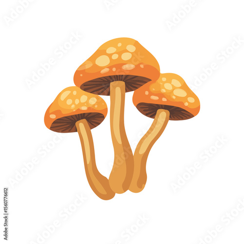 2D flat vector illustration of a Cordyceps Mushroom in icon style, isolated on white background