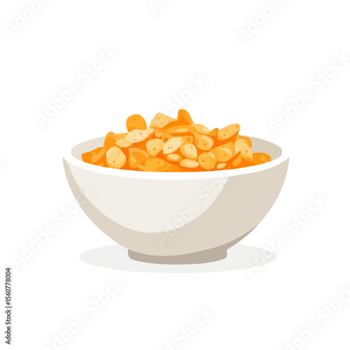2D flat vector illustration of a Cereal in icon style, isolated on white background