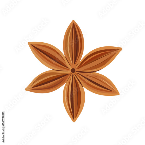 2D flat vector illustration of a Anise in icon style, isolated on white background