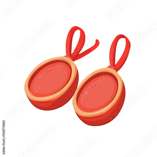 Minimal flat vector of a Castanets, 2D icon-style illustration on white background