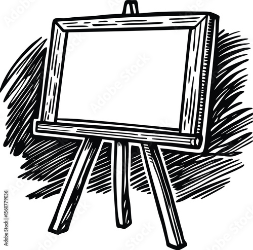 Blank Wooden Easel  Perfect for Artwork, Presentations, or Graphic Design Projects - Vector Illustration