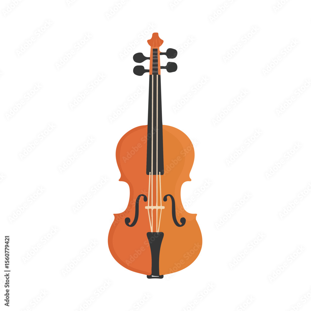 Fototapeta premium Cello Endpin Stopper, flat style 2D vector image, isolated on a white background