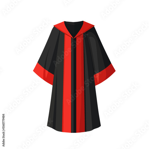 Choral Robe, flat style 2D vector image, isolated on a white background