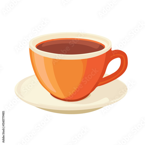 2D flat vector illustration of a Chai Tea in icon style, isolated on white background