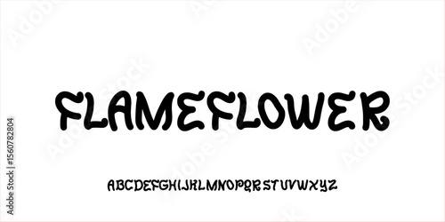 Elegant Hand Drawn Font. Rough Font. Creative Groovy Font Uppercase. Classic Lettering Fashion Designs. Typography modern serif decorative vintage Retro hippie concept vector illustration