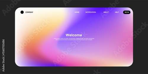 Abstract wave futuristic design of landing page. trendy gradient mesh website design. vector illustration eps 10