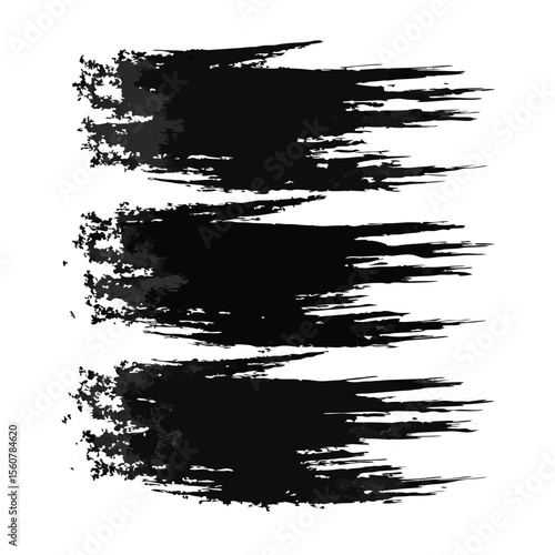 Abstract brush strokes grunge design elements on white background transparency available