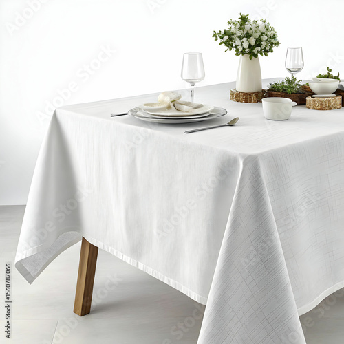 A cotton tablecloth folded neatly offers a clean, soft, and elegant presentation,